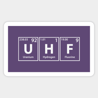 Uhf (U-H-F) Periodic Elements Spelling Sticker